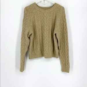 H&M Cable knit Fisherman Coastal Sweater SZ XS Tan